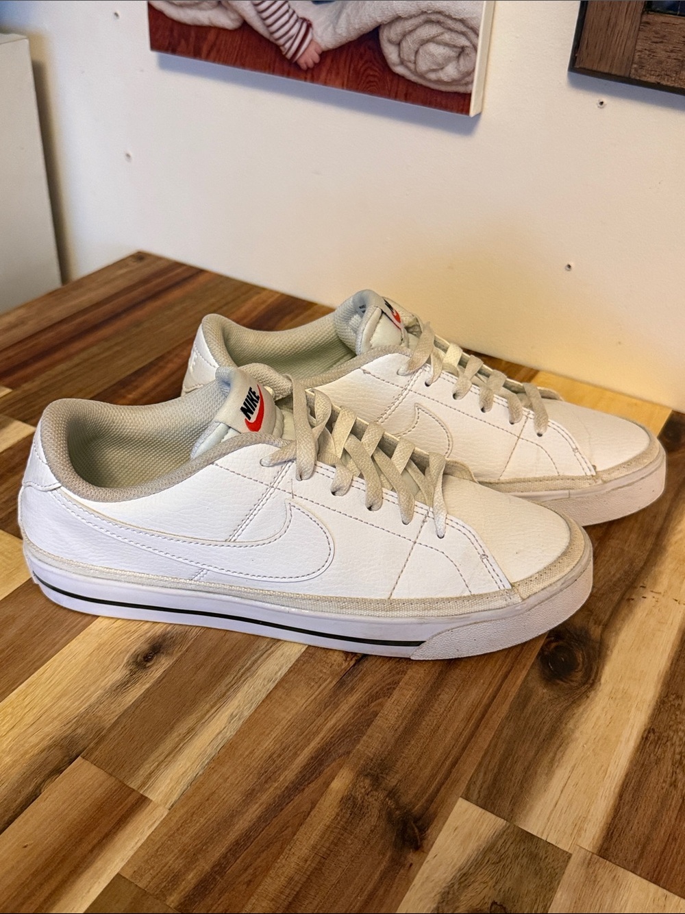 Nike White Low-Top Leather Sneakers